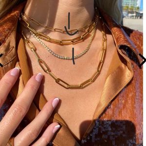 NOA Jewelry 16” Gold Plated Paperclip Necklace